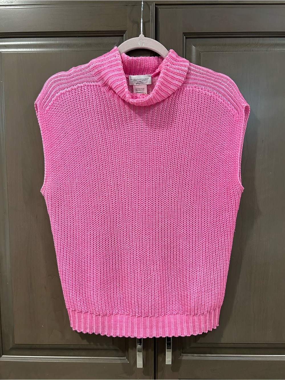 Ploumanac'h Ribbed Mini Knit Sleeveless Sweater in Pink, Small